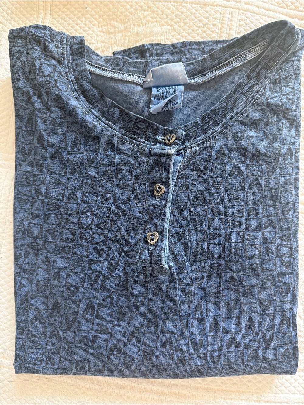 Vintage chambray blue Gramicci T-Shirt- hearts
